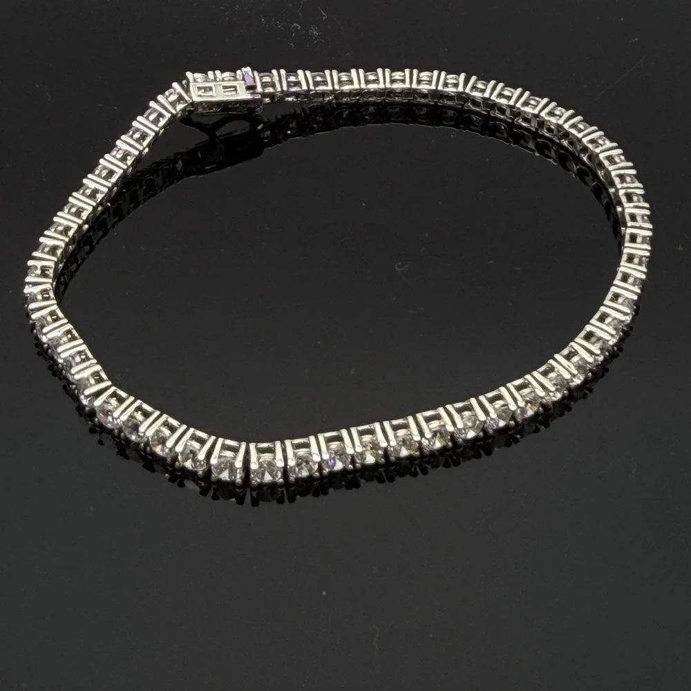 Sterling 925 Silver 3mm White CZ Cubic Zirconia Tennis Bracelet 7.25